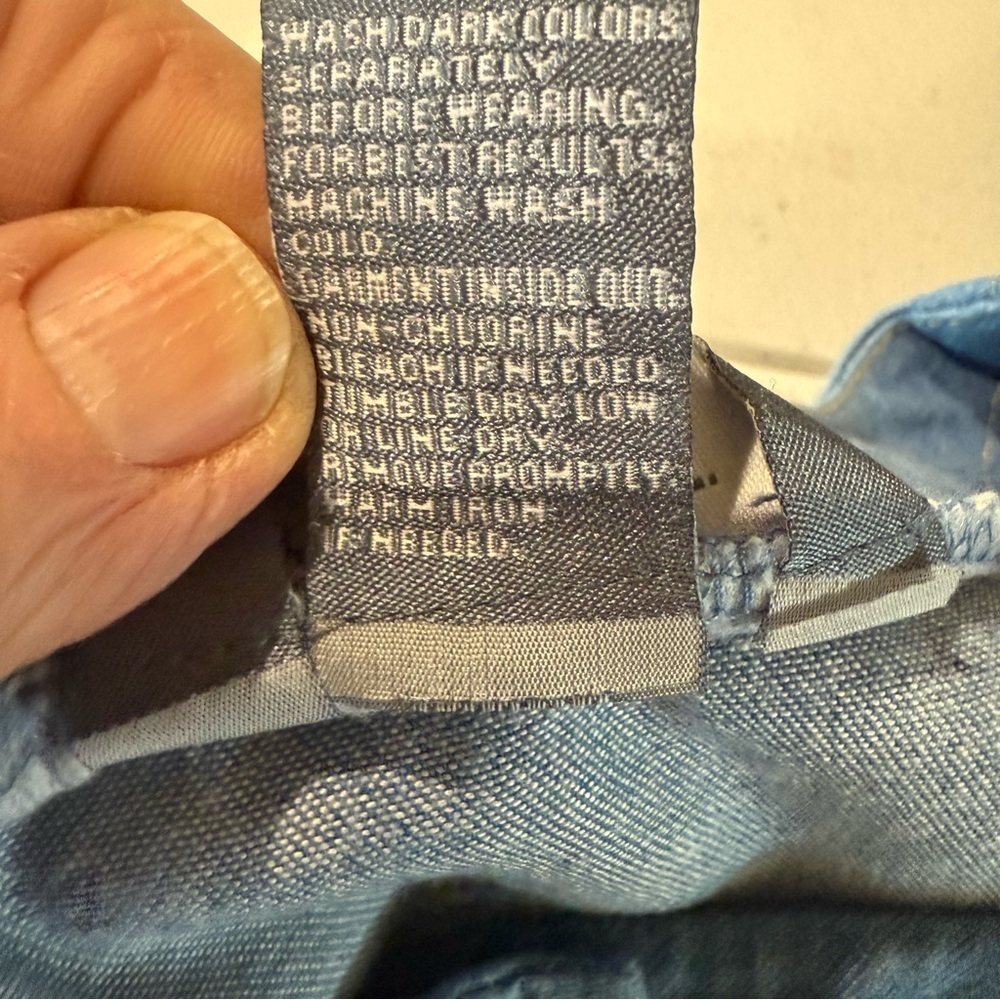 Vintage Koret Denim Shirt Embroidery Art to Wear Embellished Beads Size Large - Picture 15 of 15